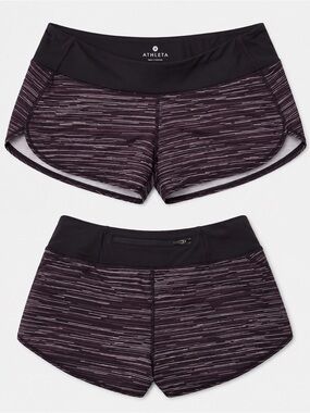 Athleta Women’s Running Shorts Purple Striped Lined Athletic Size XS